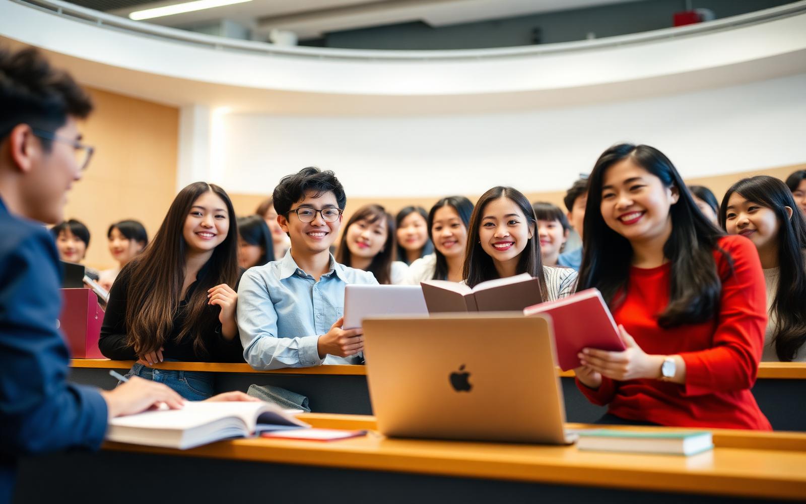 Sinh viên Việt Nam trong giảng đường hiện đại